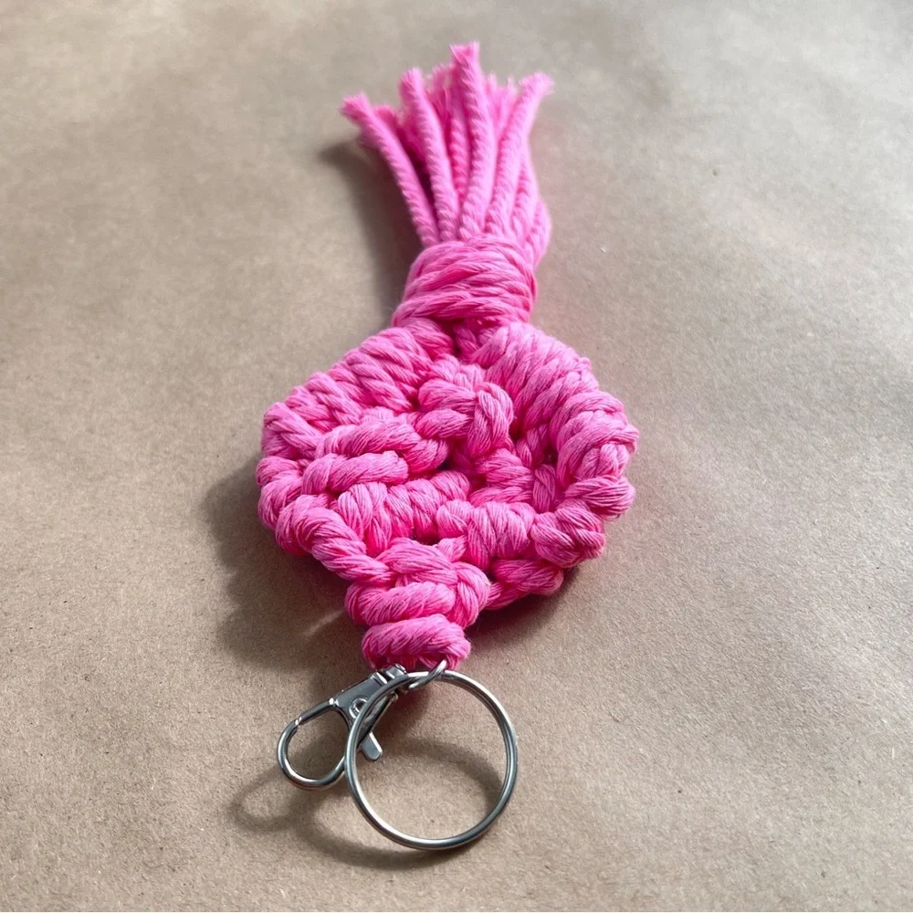 Handmade Handcrafted Macrame Keychain HEART